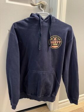 Navy Hooded Pullover Sweatshirt with Tour Crest